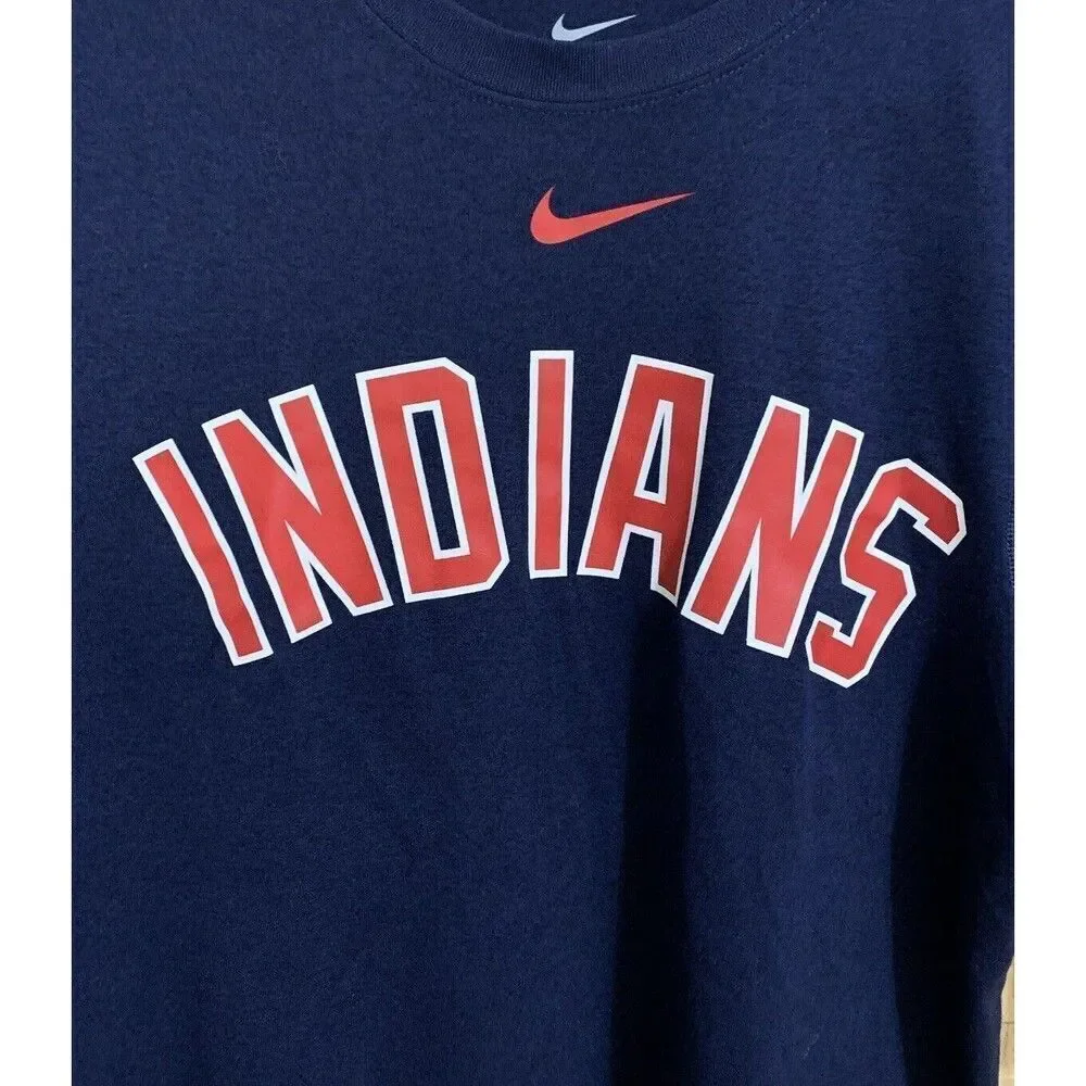 Nike Cleveland Indian Guardians Dri Fit Shirt Small | Navy Blue Red MLB Tee